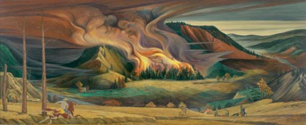 Frank Mechau Forest Fire, 1944
