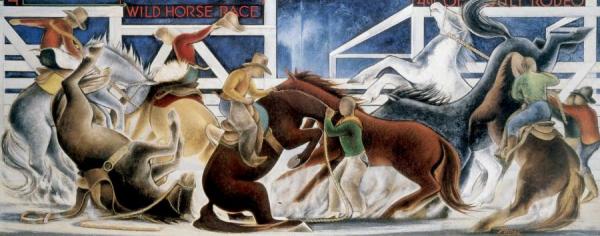 Frank Mechau Wild Horse Race