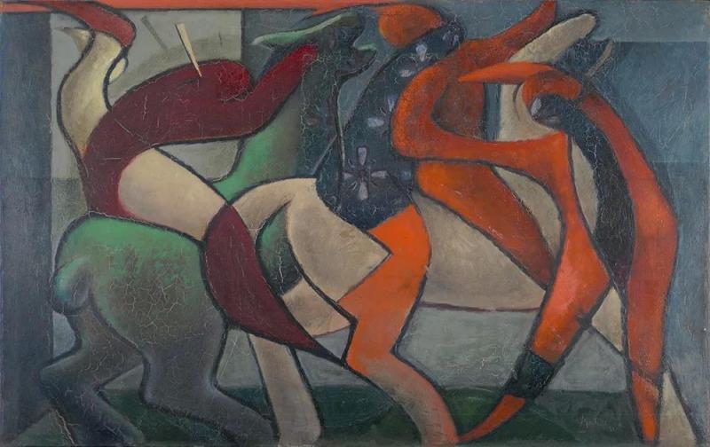Indian Fight #2, 1931 by Frank Mechau