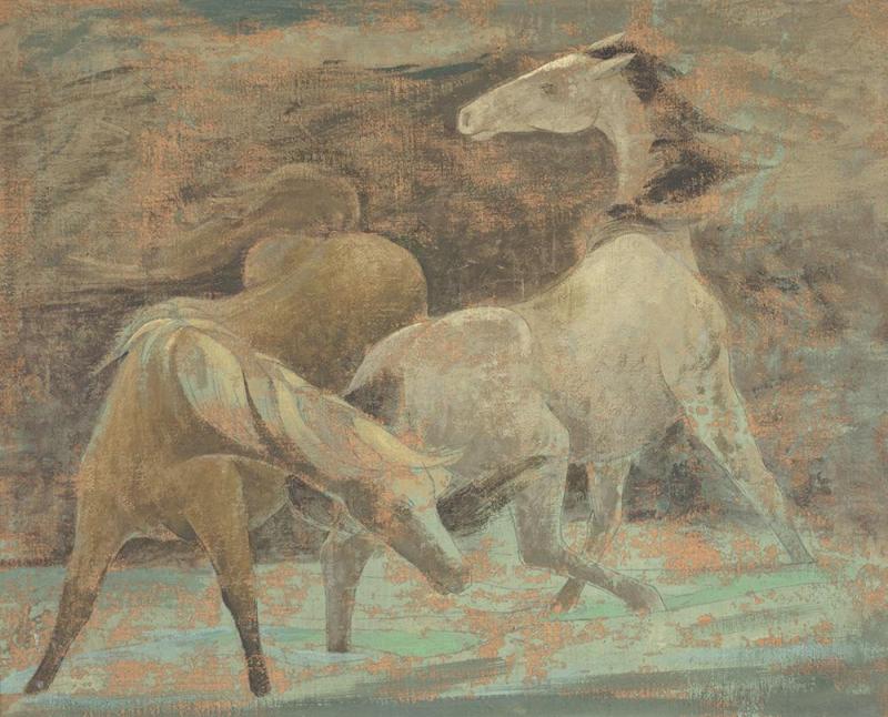 Two Horses In A Storm, 1932 by Frank Mechau