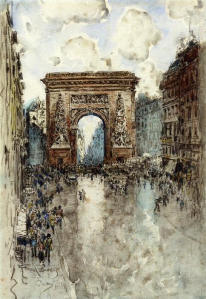 La Porte St. Denis, Paris by Frank Myers Boggs