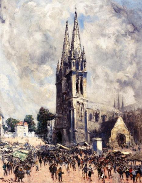 Noyon, Place De La Cathedral by Frank Myers Boggs