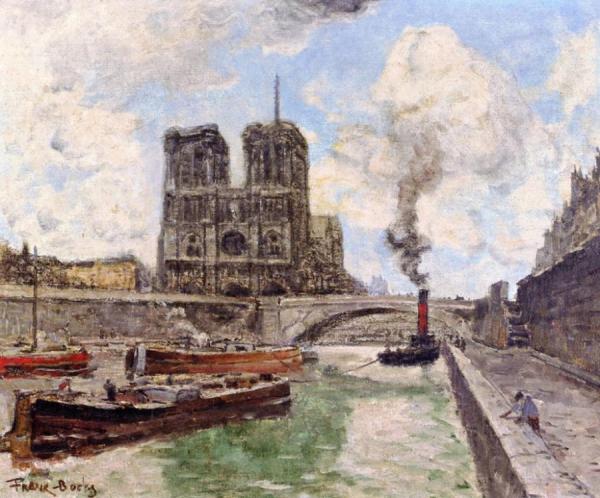 Paris, The Seine, Quai Notre Dame by Frank Myers Boggs Oil Painting Reproductions