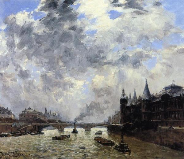 The Seine At Paris by Frank Myers Boggs