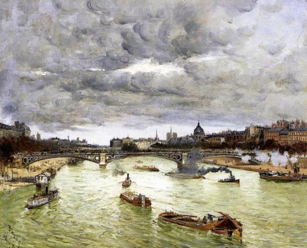 The Seine At Paris With The Pont Du Carousel by Frank Myers Boggs