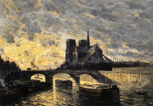 View Of Notre Dame by Frank Myers Boggs