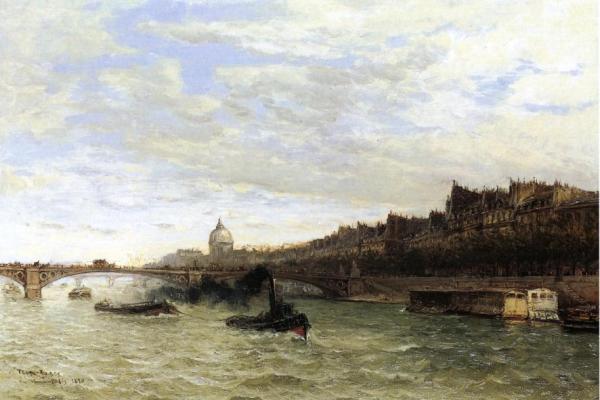 View Of The Seine At Paris by Frank Myers Boggs