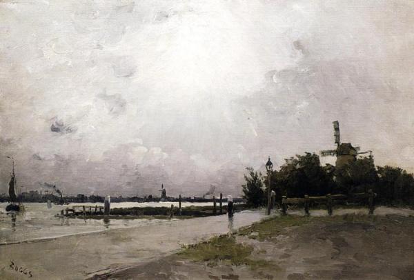 Windmill On The Coast, Holland by Frank Myers Boggs