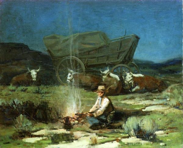 Beginning Of A Lonely Night by Frank Tenney Johnson Oil Painting Reproductions