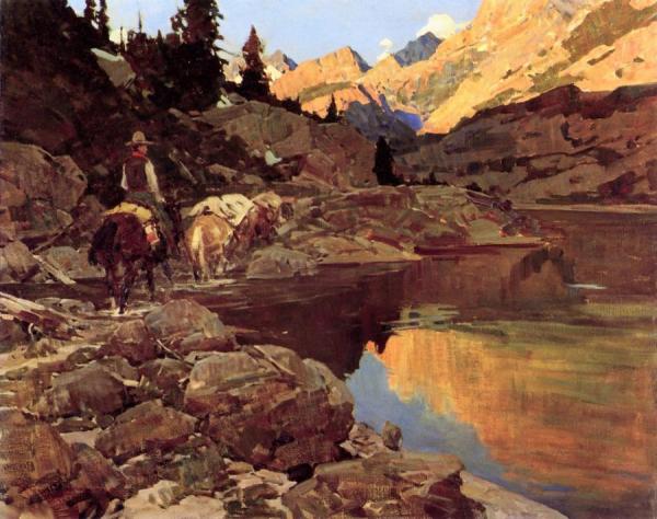 By A Mountain Lake by Frank Tenney Johnson