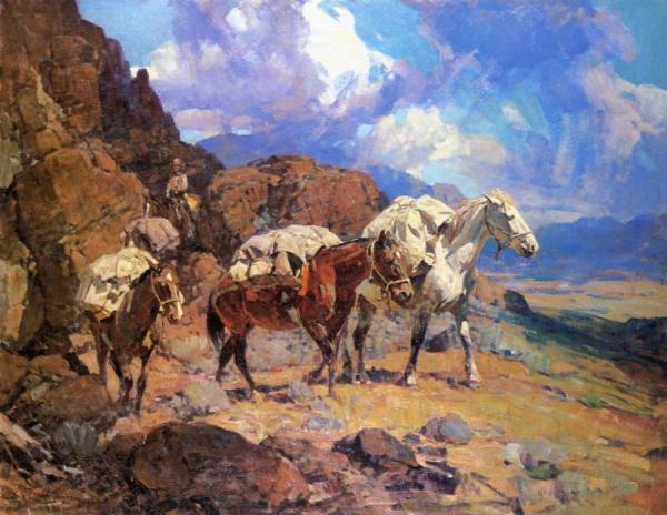 Pack Horses From Rim Rock Ranch by Frank Tenney Johnson