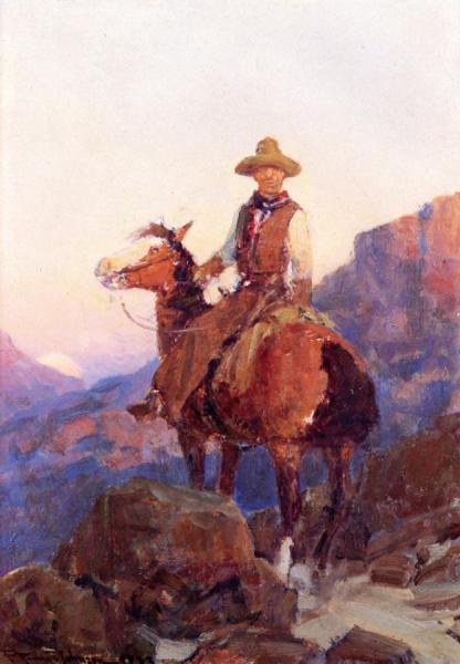 Sunset Shadows by Frank Tenney Johnson Oil Painting Reproductions