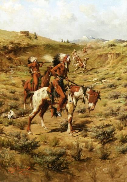 The War Party by Frank Tenney Johnson Oil Painting Reproductions