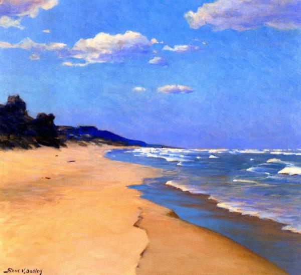 Where Waves And Shoreland Meet by Frank Virgil Dudley Oil Painting Reproductions