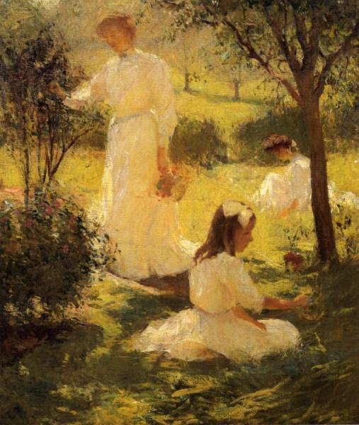Girls In The Garden by Frank Weston Benson