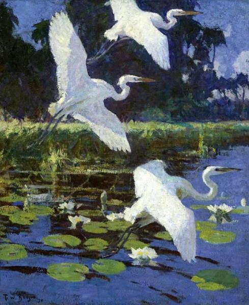 Herons And Lilies by Frank Weston Benson