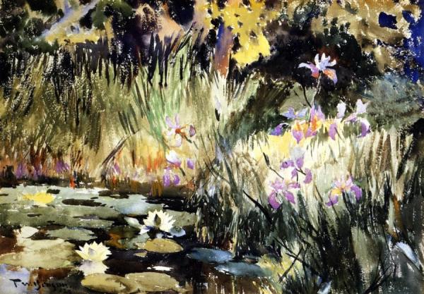 Iris And Lilies by Frank Weston Benson
