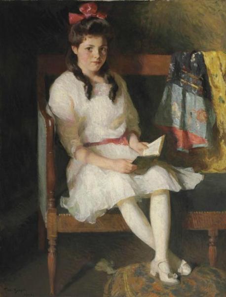 Portrait Of Gertrude Russell by Frank Weston Benson