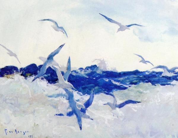 Frank Weston Benson Seagulls And Surf