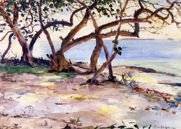 The Beach Looking West by Frank Weston Benson