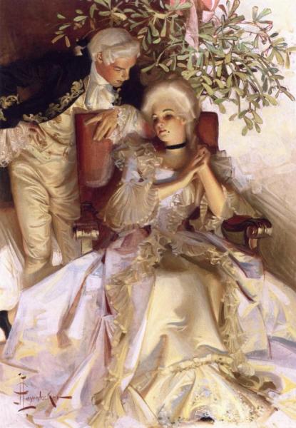The Courtship by Frank Xavier Leyendecker Oil Painting Reproductions