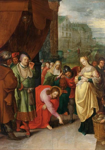 Christ And The Woman Taken In Adultery by Frans Francken The Younger Oil Painting Reproductions
