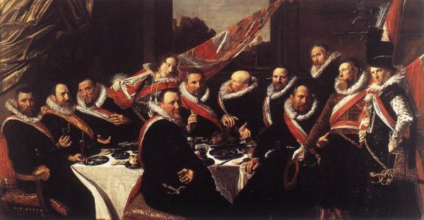 Banquet Of The Officers Of The St George Civic Guard by Frans Hals