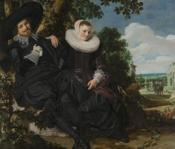 Wedding Portrait Of Isaac Abrahamsz,massa (1586-1643) And Beatrix Van Der Laan (1592-1639) by Frans Hals