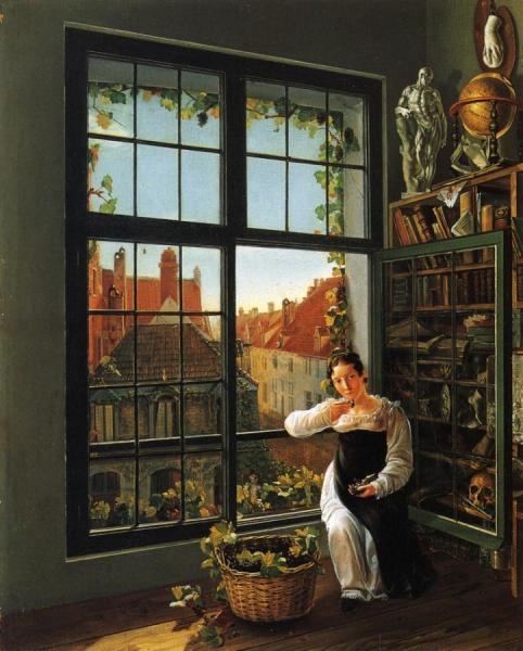 A Girl At A Window by Frans Vervloet
