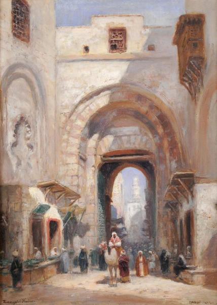 Bazaar Gate In Cairo by Frans Wilhelm Odelmark