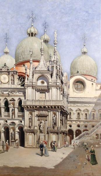 St. Mark's Square, Venice by Frans Wilhelm Odelmark