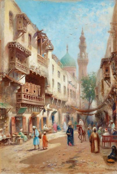 Street Scene In Cairo by Frans Wilhelm Odelmark