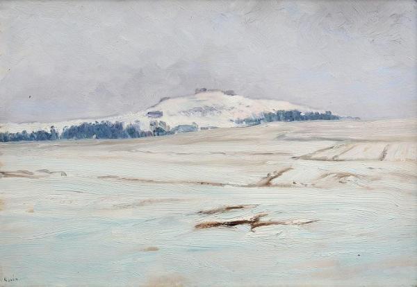 A Front Side Of The Hill Hradiste In Winter by František Kaván