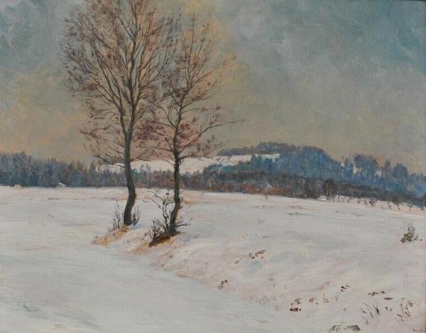 A Winter Landscape At Svobodné Hamry by František Kaván