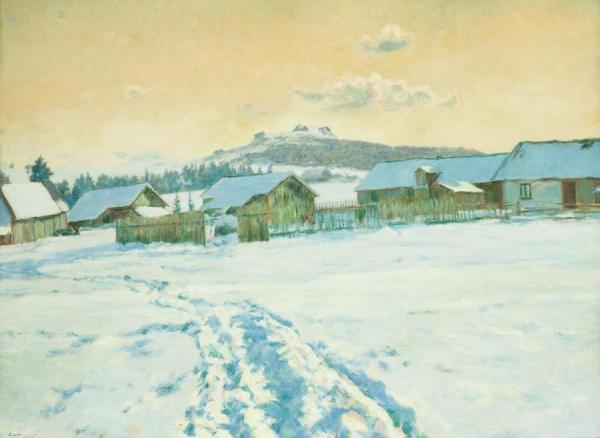 Night In The Village by František Kaván Oil Painting Reproductions