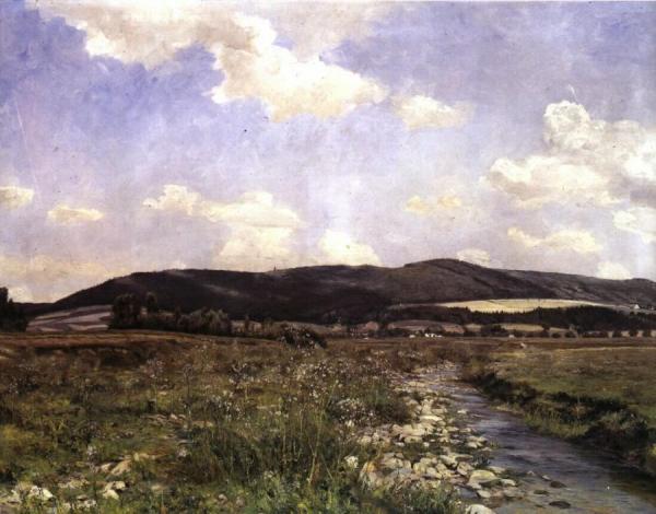 The Iron Hills With Golden Brook At Třemošnice by František Kaván
