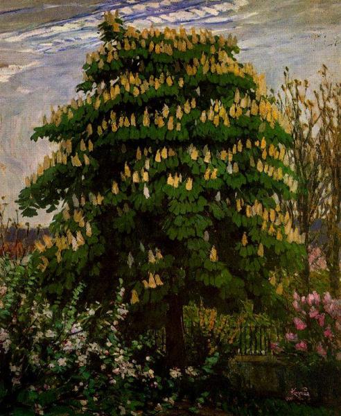 The Chestnut Tree In Blossom by Frantisek Kupka