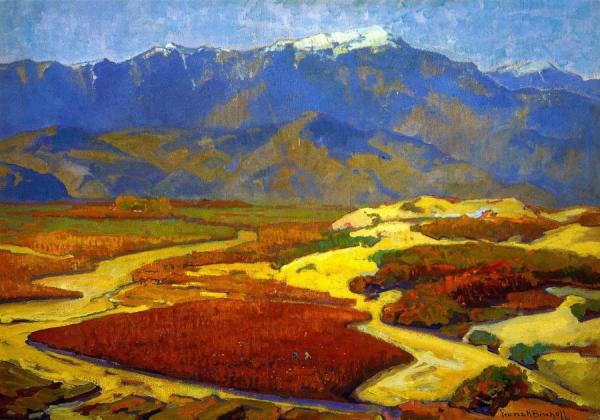 Cotton Fields And Desert River by Franz Bischoff