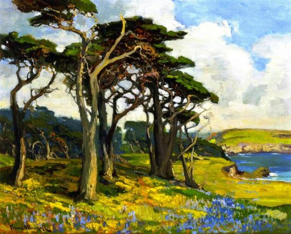 Monterey Shore In Springtime by Franz Bischoff Oil Painting Reproductions