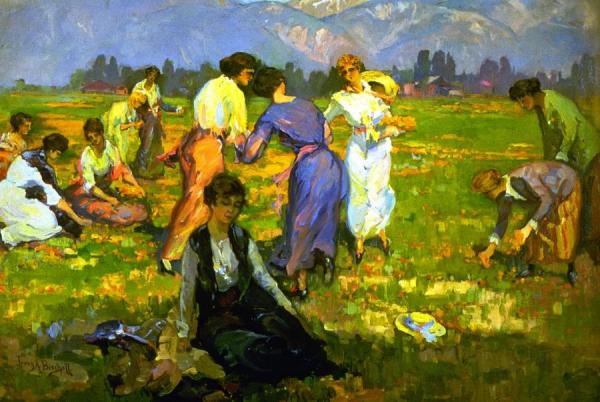 Picking Poppies, Pasadena by Franz Bischoff