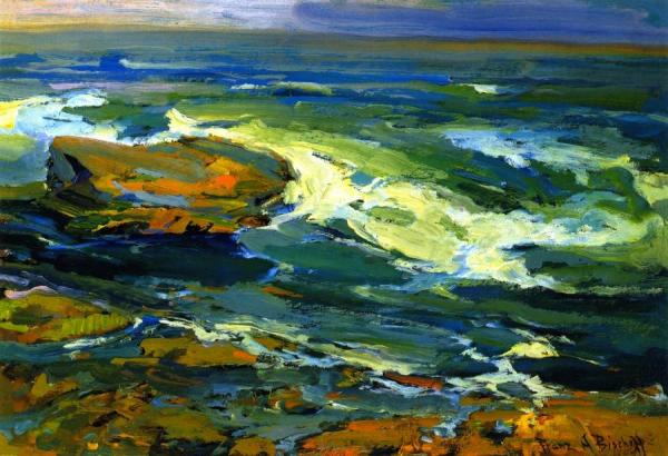 Seascape With Ships by Franz Bischoff