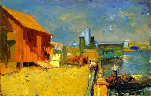 The Wharf, San Pedro by Franz Bischoff