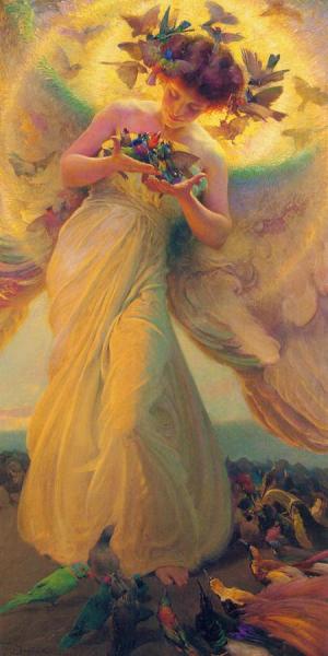 The Angel Of The Birds by Franz Dvorak Oil Painting Reproductions