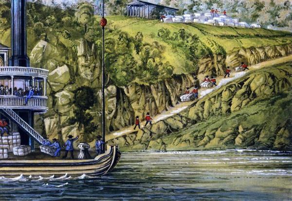 Loading Cotton On The Mississippi by Franz Holzlhuber