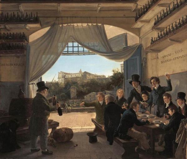 Crown Prince Ludwig In The Spanish Wine Tavern In Rome by Franz Ludwig Catel