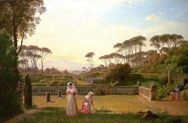 Garden Of The Villa Doria Pamphilj In Rome by Franz Ludwig Catel