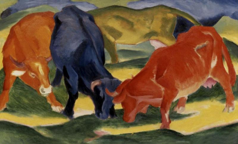 Fighting Cows by Franz Marc