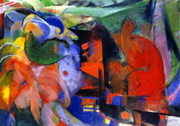 Abstract Forms Ii by Franz Marc