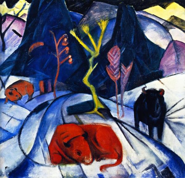 Bison In Winter by Franz Marc