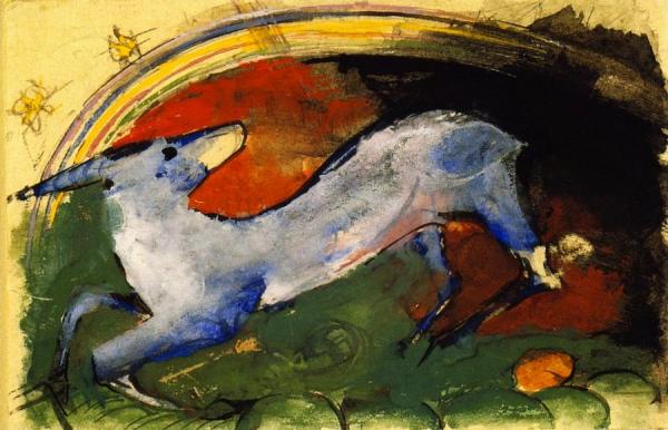 Bluish Fabulous Beast by Franz Marc